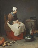 The Kitchen Maid (Woman Cleaning Turnips)