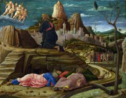 The Agony in the Garden (left panel of the predella of the San Zeno Altarpiece)