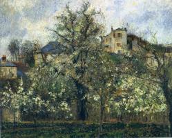 Garden with Trees in Blossom, Spring, Pontoise